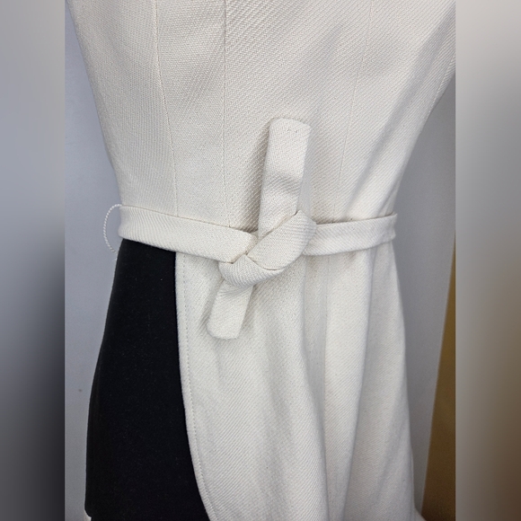 Piazza Sempione Size 44 Elegant Ivory/BlackTextured Strapless Dress - Picture 5 of 11